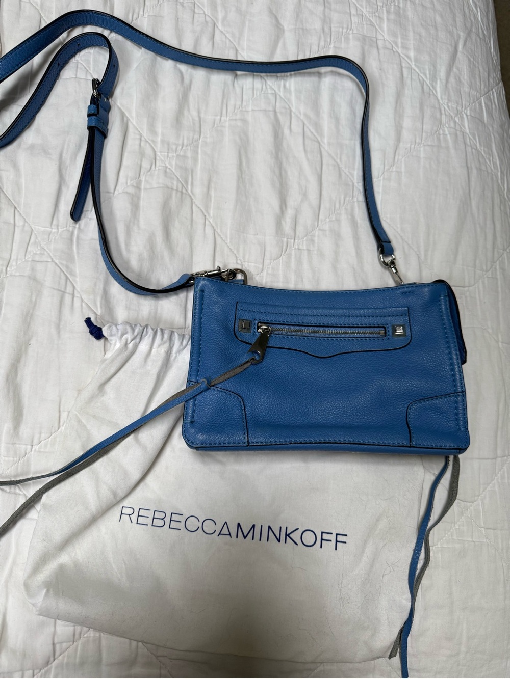 Rebecca Minkoff Cobalt Blue Pebbled Leather Crossbody